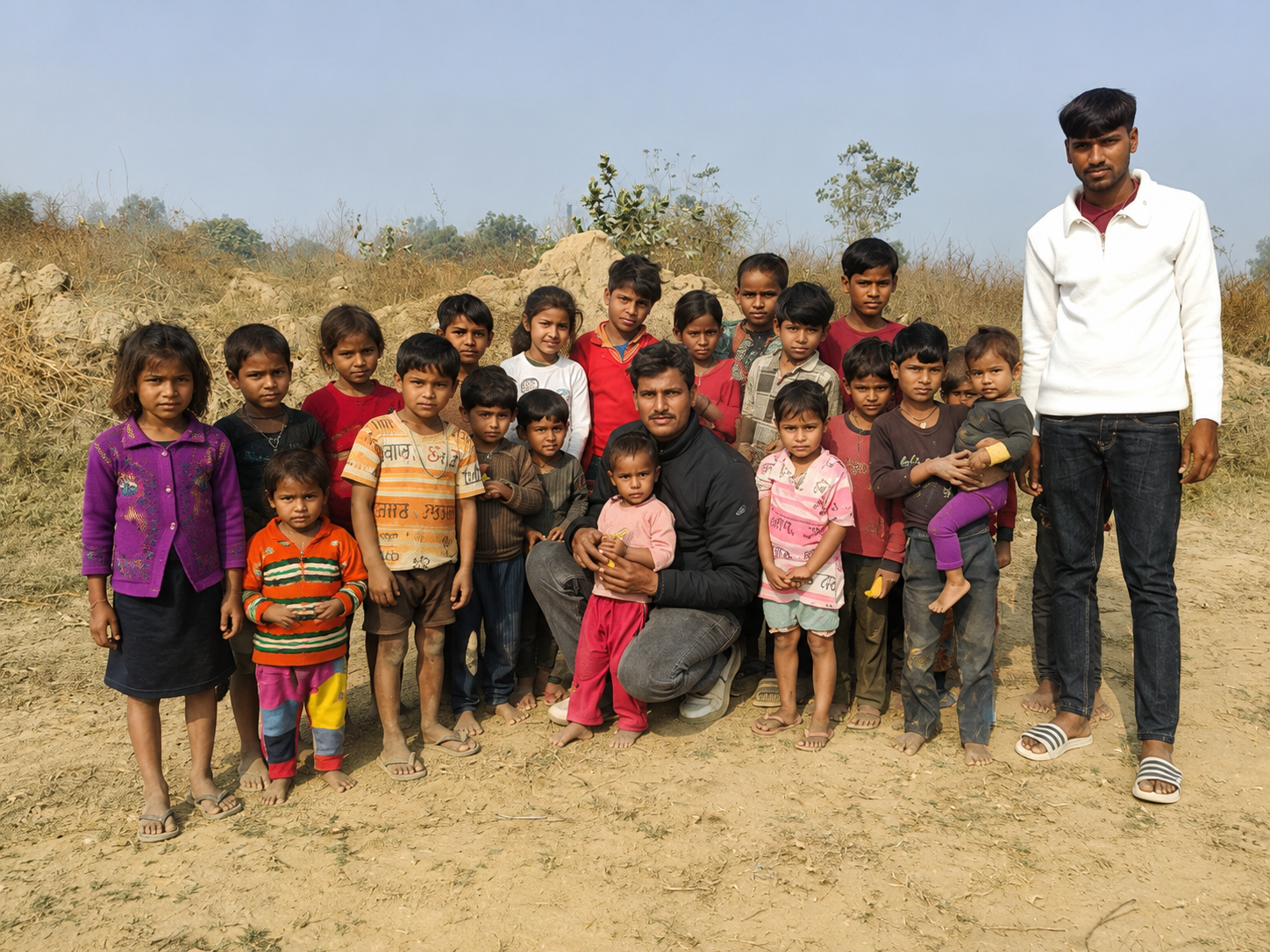 Children studying with Samanta Foundation support