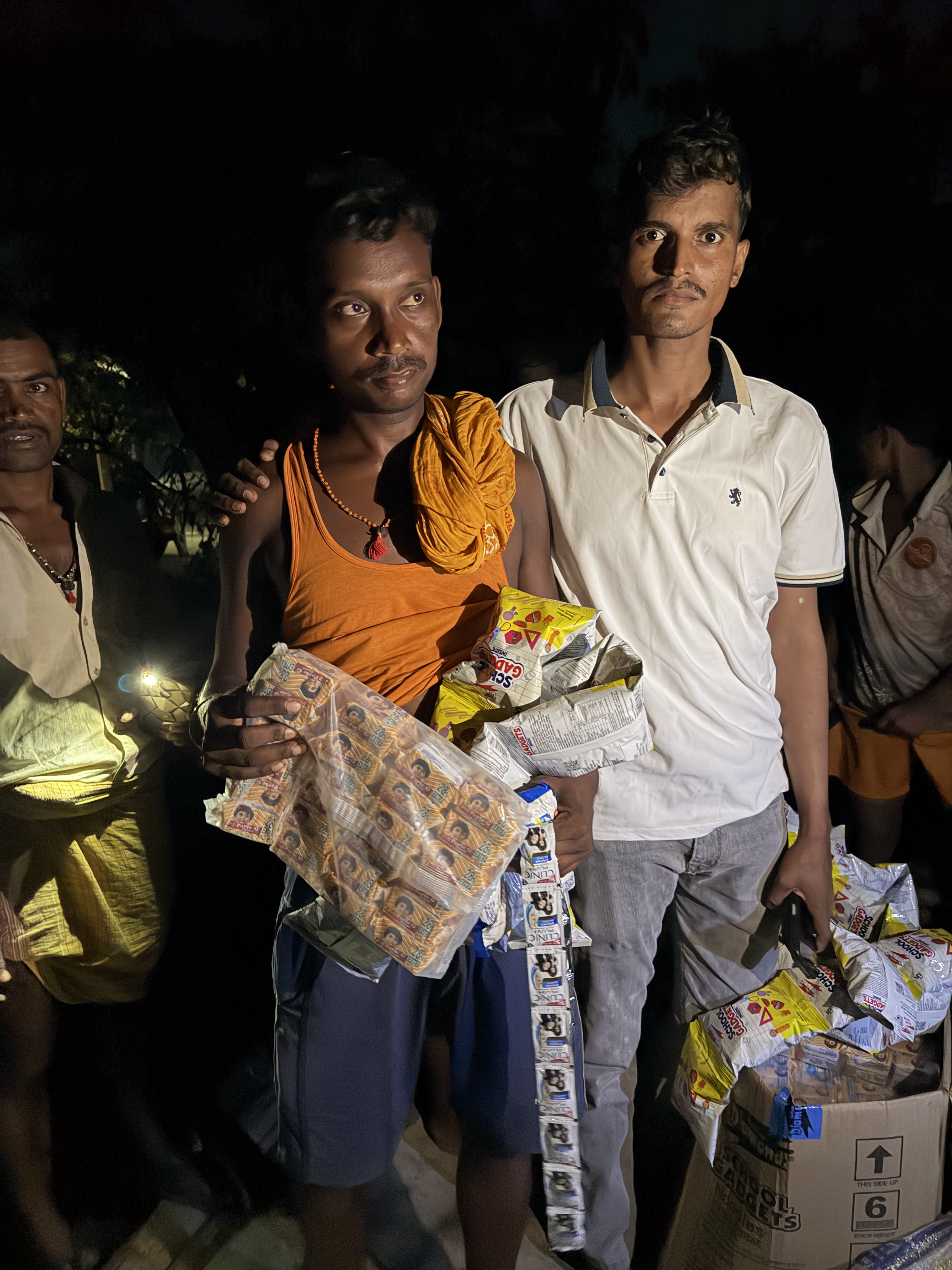 Food and ration distribution at night